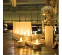 Lot De 12 Bougie Led Flamme Vacillante Avec Station De Charge Décoration Pour Noël Anniversaire Mari LAMPADAIRE DE JARDIN - LAMPE D