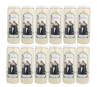 Lot de 12 Bougies de Sainte Rita Neuvaine 17,5 cm - Bougie Neuvaine - Culte Chrétien en Cire végétale