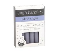 Lot de 12 bougies de sort violettes pour soulager le stress et la magie à base de plantes - Bougies rituelles avec cire de paraffine