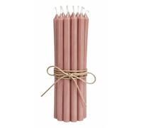 Lot de 12 bougies fines, hauteur : 20 cm, diamètre : 1,3 cm, différentes couleurs, durée 2,5 heures, bougie de l'Avent Noël, couleur : rose antique