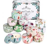 Lot de 12 Bougies Parfumées pour Femme - Cadeaux pour Femmes, Mère,épouse,Amie,Collègue - Coffret Bougie Parfumee Cire de Soja de Mariage,Saint-Valentin,Anniversaire,Noël Cadeau Remerciement
