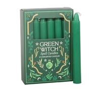 Lot de 12 bougies vertes pour sortilèges de sorcière | Cire de paraffine non parfumée | Durée de combustion 1 heure