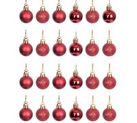 Lot de 12 Boules de Noël incassables pour Sapin de Noël - 30 mm - Décorations de Noël à Suspendre - Brillantes, Mates, pailletées