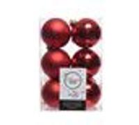Lot de 12 boules EDM - esprit de Noël - Rouge - 71871 Rouge G