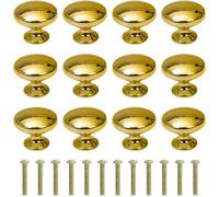 Lot de 12 boutons de porte ronds,30 mm,poignées de tiroir avec vis pour armoire,bureau,table de chevet,bibliothèque,meubles,doré