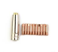 Lot de 12 buses de soudage 0,9 mm pour brûleur MB-15AK en laiton 0,9 mm pour accessoires de soudage MIG MAG 12 pièces pour travaux extérieurs robustes pointes de 0,9 mm plus buse pour système MB-15AK