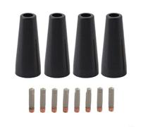 Lot de 12 buses de soudage MIG sans gaz et kit de pointes de contact pour torches 14AK 15AK, pointes revêtues de cuivre avec ouvertures de 0,6 à 1,2 mm pour soudage à noyau de flux (0,8 mm)