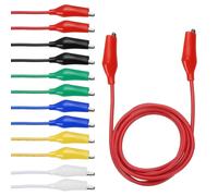Lot de 12 câbles avec pinces crocodile, longueur 99 cm, calibre 18 AWG, norme UL1015, multicolores