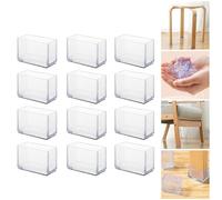 Lot de 12 capuchons de protection de sol rectangulaires pour pieds de chaise - Protection de pieds de table - Bouchons de protection transparents - 20 x 30 mm