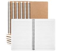 Lot de 12 carnets à spirales lignés A5, couverture kraft marron, 21 x 14,7 cm, 120 pages/60 feuilles, papier 100 g/m², carnet de croquis, carnet de voyage, étudiant, bureau