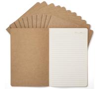 Lot De 12 Carnets Kraft A5, 60 Pages Lignées, 21x14 cm, Cahiers Kraft | Couverture Kraft Naturelle, Papier 80 g/m², Pour École, Bureau, Étudiants, Enseignants, Notes, Journal, Cours Et Devoirs