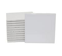 Lot de 12 carreaux de céramique émaillés blanc brillant pour peinture à l'encre d'alcool, décoration, arts et travaux manuels, 10,7 x 10,7 cm, carrés, prêts à peindre