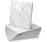 Lot de 12 carreaux muraux autocollants - 30 x 30 cm - Effet pierre - Imperméables et résistants à la saleté - Découpables - Pour cuisine, salle de bain, salon