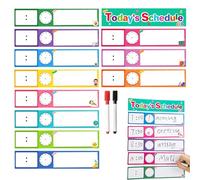 Lot de 12 cartes de programme de routine pour soins de la peau - de poche planification visuelle avec stylo effaçable et horloge numérique/analogique | Tableau horaire visuel travail manuel