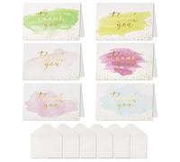 Lot de 12 cartes de remerciement aquarelle avec enveloppes pour mariage, remise de diplôme, enseignant, famille QIEDOVIEY