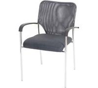 Mendler Lot de 12 chaises de conférence Tulsa empilable Tissu Gris