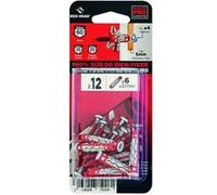 Lot de 12 chevilles et vis couleur RED HEAD, Diam.6 mm x L.37 mm G