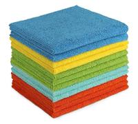 Lot de 12 Chiffons de Nettoyage en Microfibre, Torchons Lavette Microfibre Ménage Plus Doux, Plus Absorbants, Non Pelucheux, A1