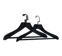 Lot de 12 cintres 44.5 cm pour manteau adulte premium avec crochet pivotant à 360° - Noir - Vivezen Noir G