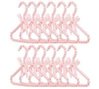 Lot de 12 cintres pour chiens, petites perles, nœuds, cintres, pour filles, garçons, tout-petits, chiens et chats (rose, 12 pièces)