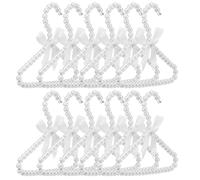 Lot de 12 cintres pour chiens, petites perles, nœuds, cintres, pour filles, garçons, tout-petits, chiens et chats (blanc, 12 pièces)