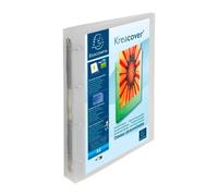Lot de 12 Classeur Kreacover Maxi, 4 anneaux 30mm, polypro, 1 face personnalisable, coloris blanc translucide