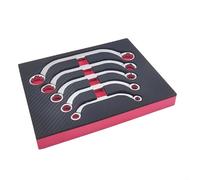 Lot de 12 clés à molette style demi-lune estampillées deux fois par poignée pour une identification rapide 8 mm à 22 mm en acier au chrome vanadium