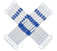 Lot de 12 cônes de signalisation réglables, séparateur de sécurité rétractable de 119 à 198 cm avec Bande réfléchissante, Solution de contrôle de la Circulation d'urgence Bleue et Blanche