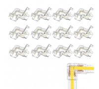 Lot de 12 Connecteur LED COB 2 pin, Connecteur ruban LED 8mm, Connecteurs d’Angle en L sans Soudure pour Ruban LED COB, Raccord Rapide pour Bande Lumineuse, Installation Facile Bureau et Éclairage