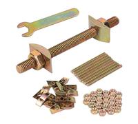 Lot de 12 connecteurs de plaque M8 x 100 mm - Vis de meuble avec petite clé - Vis de meubles stables pour cadres de lit, meubles, plateaux de table