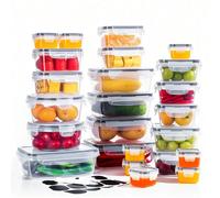 Lot de 12 contenants de conservation réutilisables pour aliments avec couvercles, boîtes de préparation de repas en plastique scellées et étanches, compatibles avec le micro-ondes et le lave-vaisselle