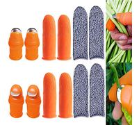 Lot de 12 couteaux à pouce en silicone et protège-doigts anti-coupure - Couteau de cueillette de fruits, de plantes, de jardinage - couper les plantes, les fruits, les légumes