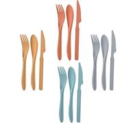 Lot de 12 couverts réutilisables pour fête, voyage, déjeuner au travail, pique-nique, camping ou usage quotidien (2)