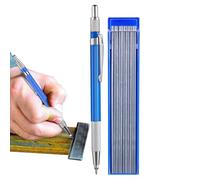 Lot de 12 crayons de soudure argentés de 2,0 mm, stylo de marquage en acier avec taille-crayon intégré, crayon de soudeur pour métal | Outil de traçage haute visibilité argenté sans pour