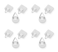 Lot de 12 Crochet adhesif Mural Crochets Adhésifs Invisibles, Accroche Cadre Sans Percer, Accroche Tableau Adhesif, Art Mural,Accroche Photo Pour Assiettes Art Décoratif Blanc
