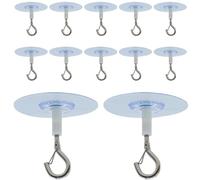 Lot de 12 crochets adhésifs de plafond, sans perçage, avec fermoir de sécurité, crochets adhésifs d'extérieur pour accrocher de petites , carillons éoliens, lanternes