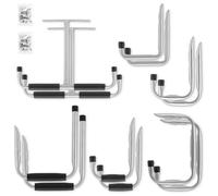 Lot de 12 crochets de garage - Crochets pour mur et plafond - Supports pour échelle, vélo, kayak - Crochets muraux pour garage - Supports pour plafond et mur
