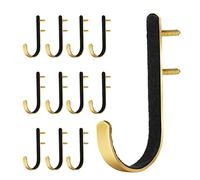 Lot de 12 crochets en métal pour fusils de chasse - Fixation murale pour armoires, bureaux, murs (doré)
