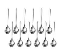 Lot de 12 cuillères en acier inoxydable, cuillères rondes et dessert, glace et miroir, café