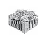 Lot de 12 dalles clipsables 30 x 30 x 1 5 cm en PVC gris revêtement ajouré antidérapant pour jardin piscine terrasse et spa
