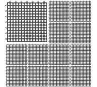Lot de 12 dalles de sol emboîtables avec trous de drainage, tapis de douche en PVC 11,8 x 11,8 pouces antidérapants, coussinets modulaires à assembler pour piscine, patio, balcon, grille de sol
