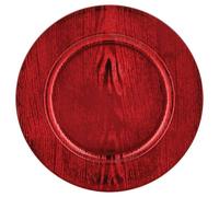 Lot De 12 Dessous D'assiette Effet Bois D. 33 Cm - Rouge