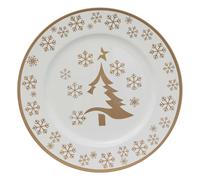Lot de 12 dessous d'assiette Sapin Diam 33 cm - Or