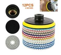 Lot de 12 Disques de Polissage Diamant - Humide/Sec, Grain 50 à 6000, pour Granit, Marbre, Pierre, Béton, Céramique