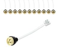 Lot de 12 - Douille GU10 avec Bornier à Vis, Support de Lampe Céramique Pré-câblé, Câble Silicone 15cm Double Isolation avec Gaine de Protection, 250V 100W pour LED & Halogène