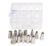 Lot de 12 douilles à douille en acier inoxydable - Pour biscuits, cupcakes, pâtisseries, pâtisseries à la maison et dans la cuisine domestique, pour débutants et amateurs