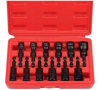Lot de 12 douilles magnétiques 1/4" en acier au chrome vanadium avec étui pour outils de réparation automobile et maison (12 pièces)