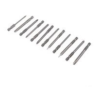Lot de 12 embouts de tournevis magnétiques de 75 mm de long, 6,35 mm de long, assortiment d'embouts de tournevis à tige hexagonale avec PH1 PH2 PH3 SL3-SL6 pour réparation à domicile
