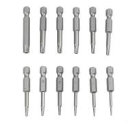 Lot de 12 embouts de tournevis Torx de 50 mm de long, pour T5 pour T6 T8, pour T9 pour T10 pour T15, pour T20 pour T25 T27 pour T30, T40 pour tournevis électriques en métal à cinq branches