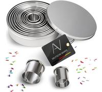 Lot de 12 emporte-pièces en acier inoxydable, anneaux, emporte-pièces, emporte-pièces ronds avec boîte de rangement
